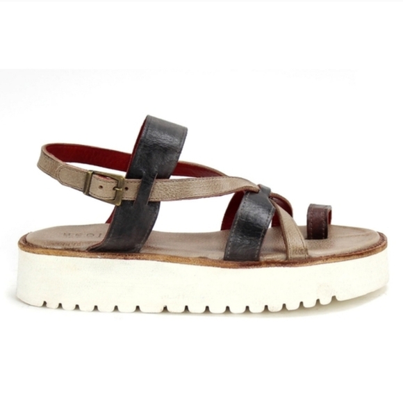 MAKE AN OFFER BedStu Crawler Leather Platform Sandals In Starry Night Lux Sz 11 - Picture 7 of 11